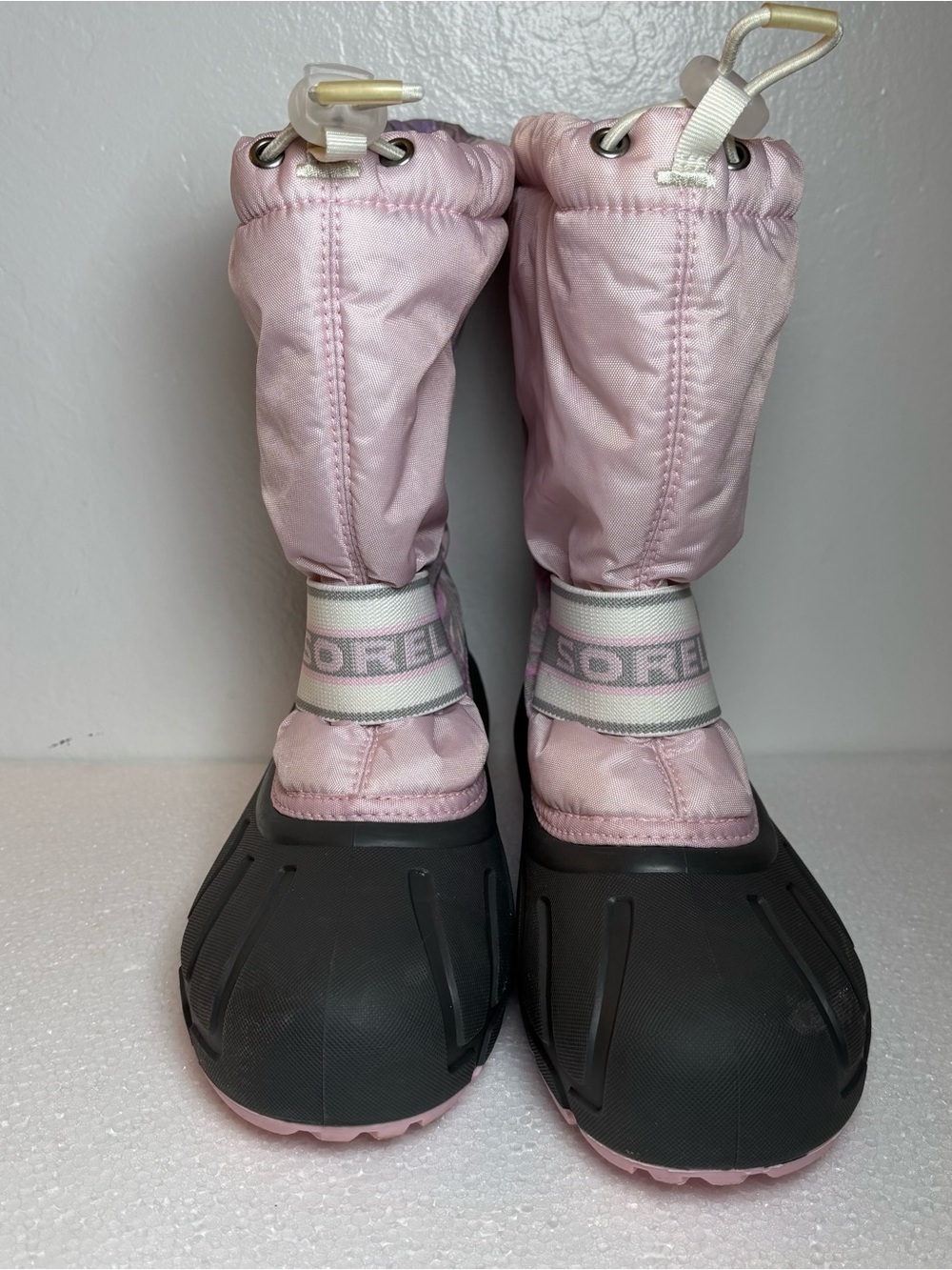 SOREL 'Cub' Winter Boots w/Felt Liners, Pink w/ Gray & Lavender Paisley